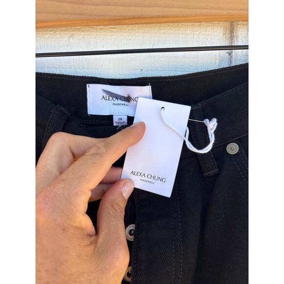 NWT‎ Alexa Chung for Madewell High-Rise Straight Jean in Black Outridge Was, 28 - Picture 6 of 7
